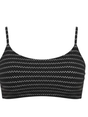 Top de biquíni básico alças reguláveis e bojo removível textura Listra PB