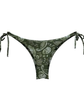 Tanga de Biquíni Lateral Estreita com Amarração Paisley